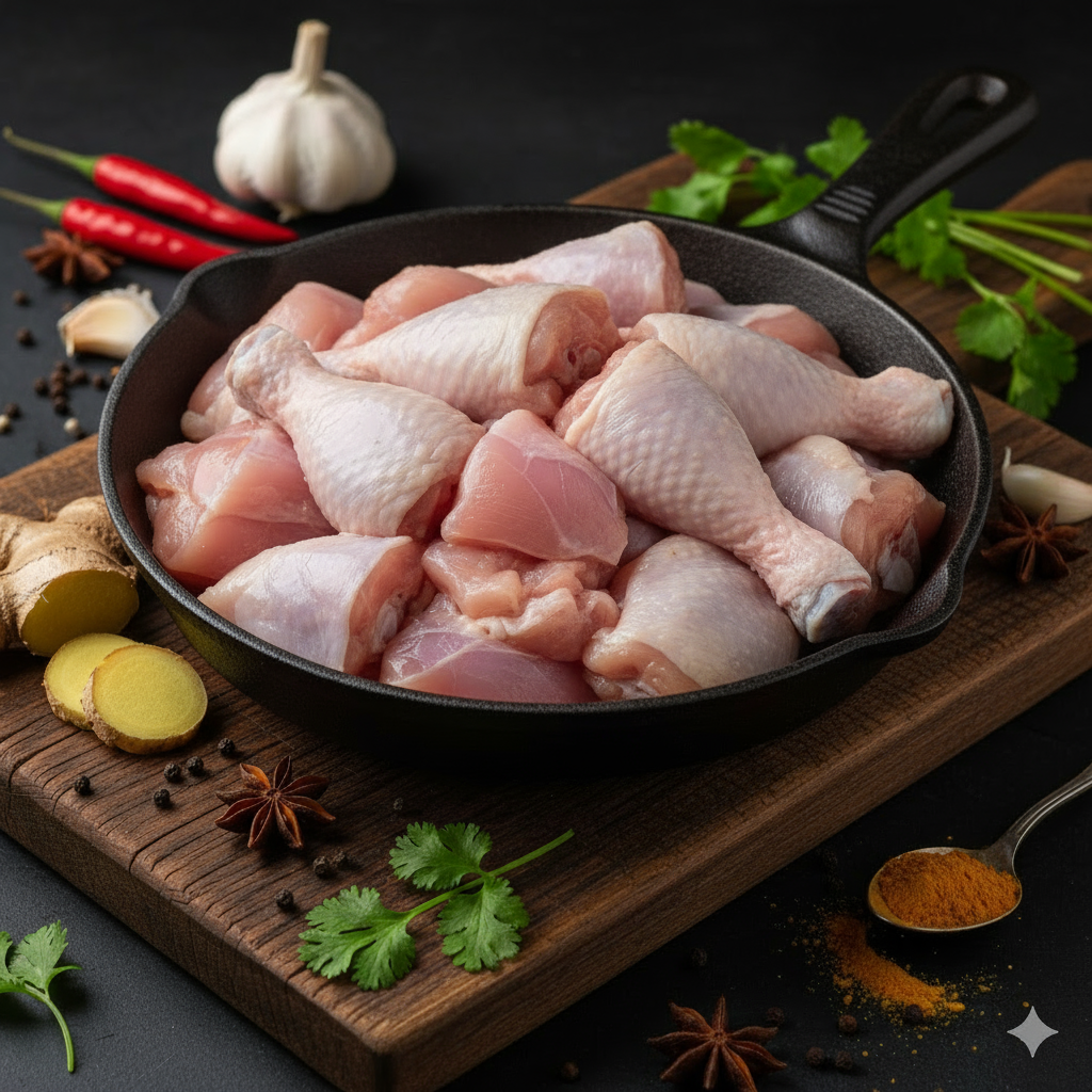 Chicken curry cut (500grams) cleaned skinless